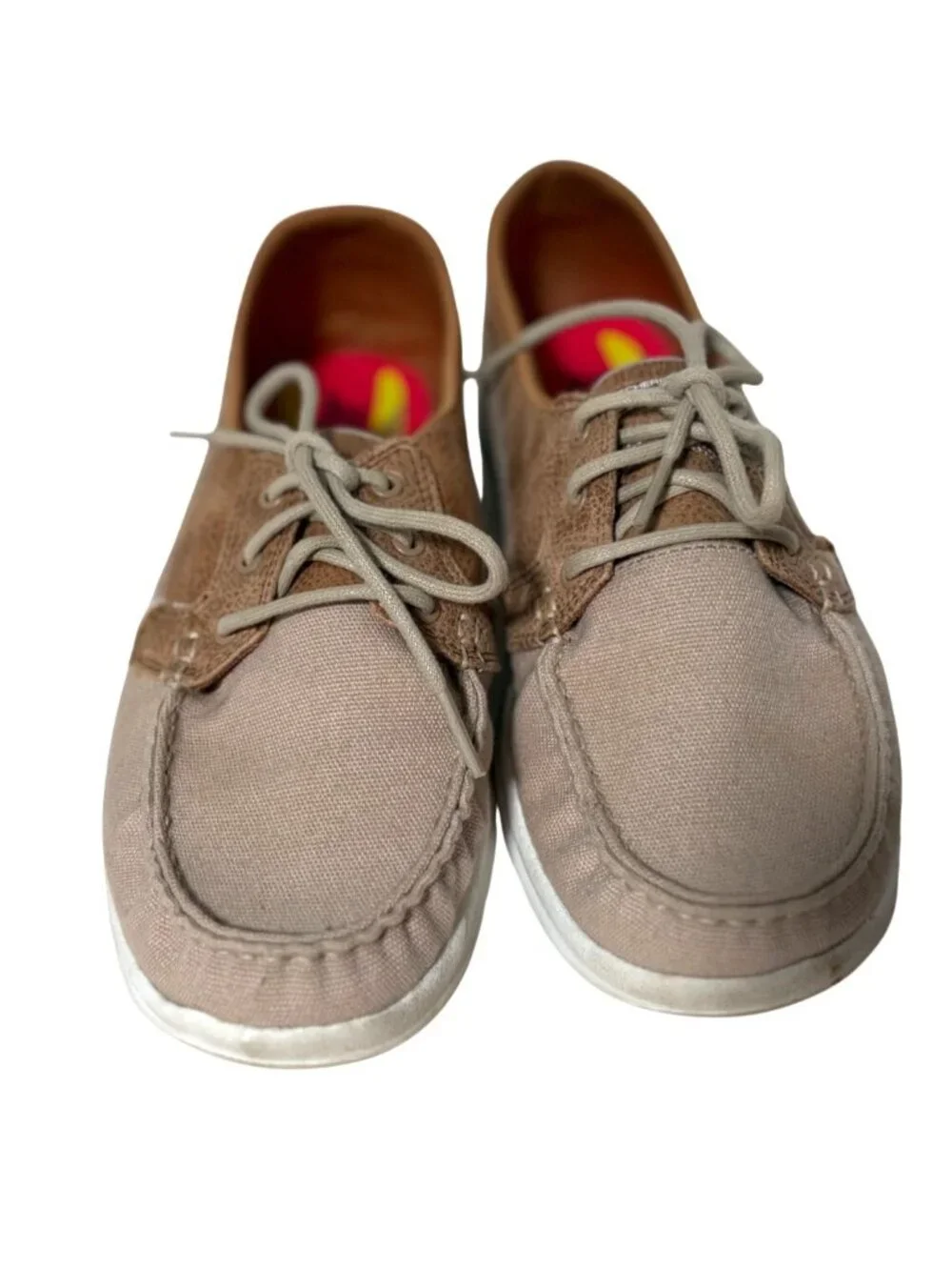 Skechers GOGO Max Womens Size 8 Tan Lace Tie Up Sneaker Shoes Comfort Boat